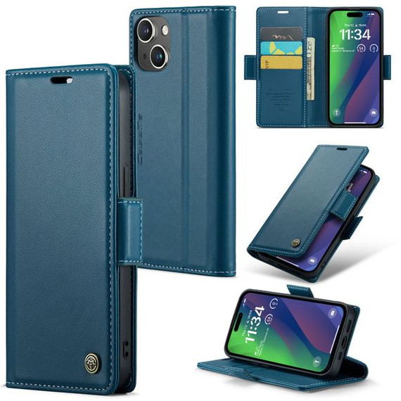 Apple Iphone 15      Pu Wallet Case    [Navy]