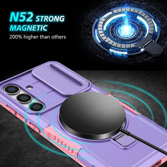 Samsung Galaxy S24 Fe      Magsafe Sliding Cover Case    [Purple]