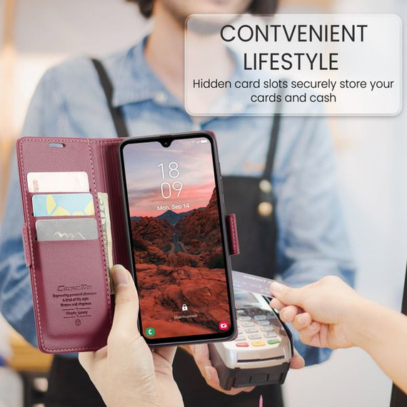 Samsung Galaxy A05S      Pu Wallet Case    [Maroon]