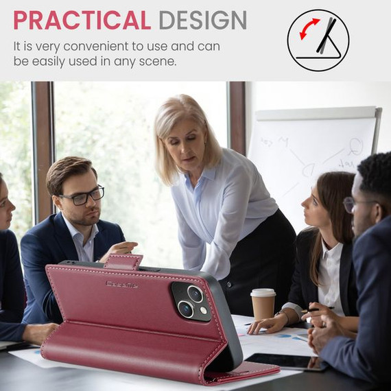 Apple Iphone 14 Plus      Pu Wallet Case    [Maroon]