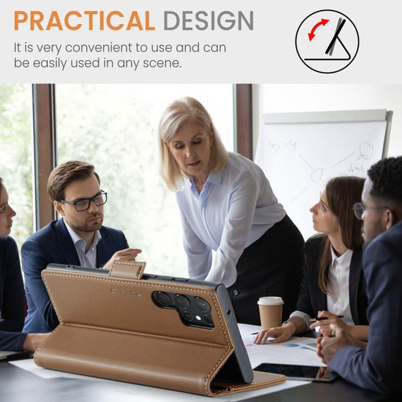 Samsung Galaxy S23 Ultra      Pu Wallet Case    [Brown]