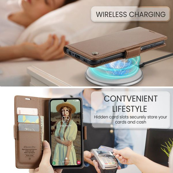 Samsung Galaxy A15      Pu Wallet Case    [Brown]