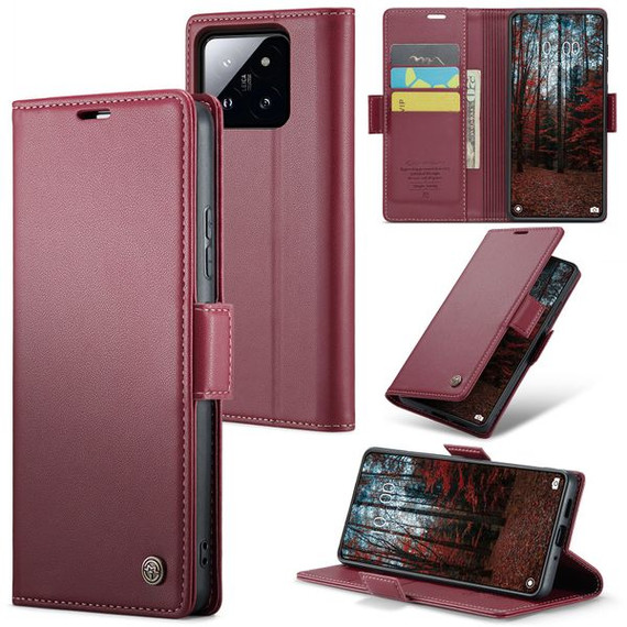 Xiaomi 14      Pu Wallet Case    [Maroon]