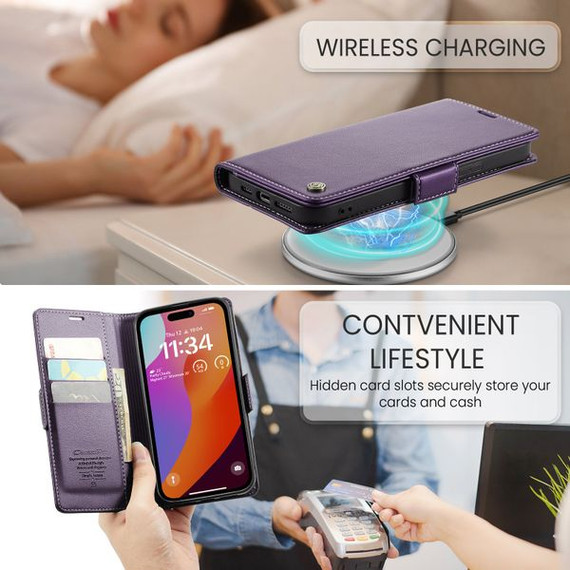 Apple Iphone 15 Pro      Pu Wallet Case    [Purple]