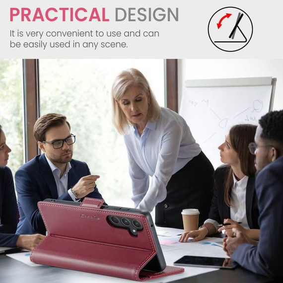 Samsung Galaxy A55 5G      Pu Wallet Case    [Maroon]