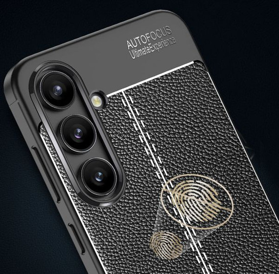 Samsung Galaxy S24 Fe      Leather Texture Case    [Black]