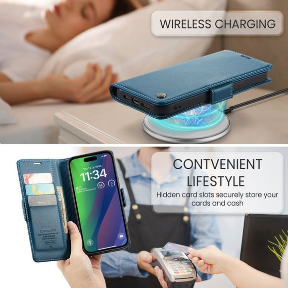 Apple Iphone 15 Plus      Pu Wallet Case    [Navy]