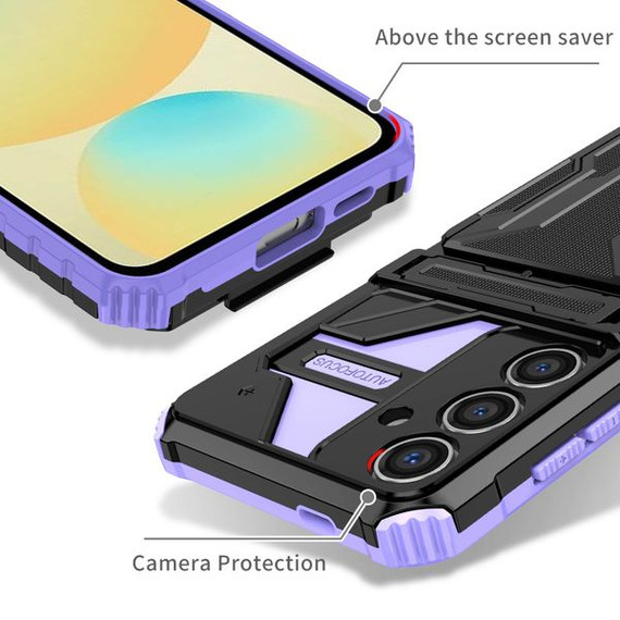 Samsung Galaxy S24 Fe  Kickstand Heavy Duty Case [Purple]