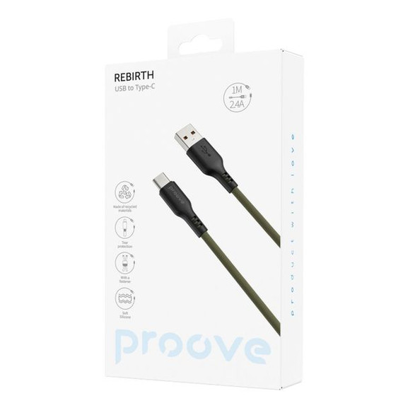 Proove Rebirth USB-A to USB-C Cable 1m (Green) [Green]   [1M]