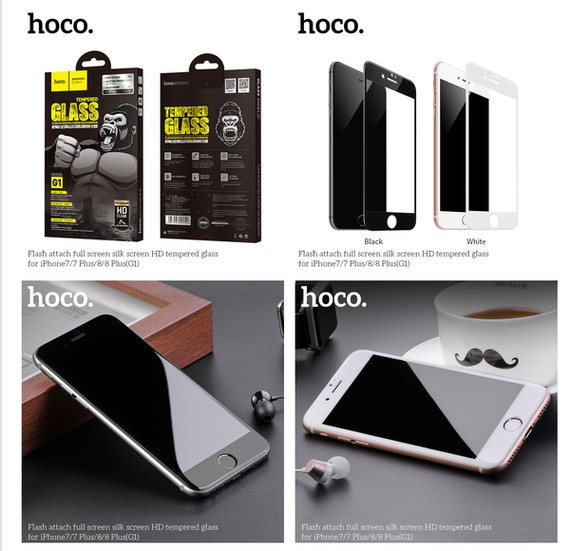 Hoco Full Cover Glass S.P w/ Easy Attach (G1) - iPhone 678 