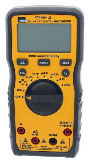 IDEAL INDUSTRIES 600V Auto Range Multimeter - CAT III Rated (Model: 600V-ARM)
