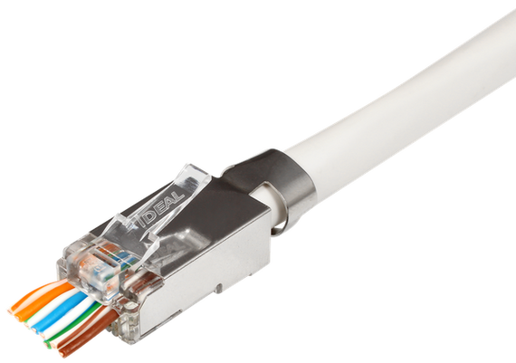 IDEAL INDUSTRIES CAT6A/6/5e STP RJ45 Push Through Plug (Staggered) - Pack of 25, Compatible with 30-495