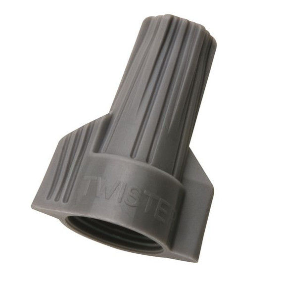 IDEAL INDUSTRIES 57A Grey Twister Wire Connector - 75pc Jar, Wire Range: 3 x 2.5mm² to 2 x 10.0mm²