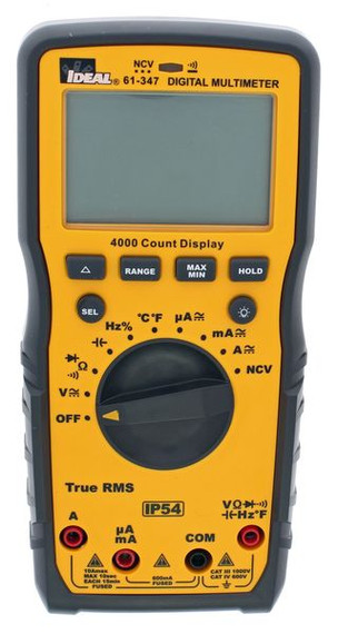 IDEAL INDUSTRIES 1000V AC/DC Multimeter - CAT IV 600V & CAT III 1000V Rating (Product Code: IDEAL1000V)