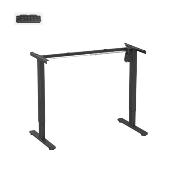 BRATECK Eco Ergonomic Electric Sit-Stand Desk, 1200x600mm, 40kg Capacity, 3 Memory Settings, Black - S11-22RE-B