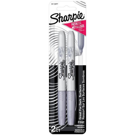 Sharpie Metallic Fine Point Permanent Marker Silver Blister Pack of 2 - Product Code 39108PP