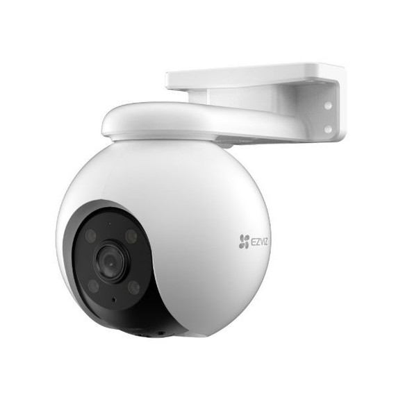 EZVIZ H8 Pro 3K Outdoor WiFi PT Security Camera with 360-Degree FoV. 1/2.7” Progressive Scan CMOS. 4mm Lens. 3D DNR - Digital WDR - H.265 / H.264 - 2880x1620@30fps MicroSD card slot (Max. 512 GB).