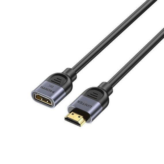 UNITEK 2m 8K HDMI Extension Cable - 8K@60Hz/4K@120Hz, Durable Gold-Plated Connectors, Aluminium Housing, Plug & Play