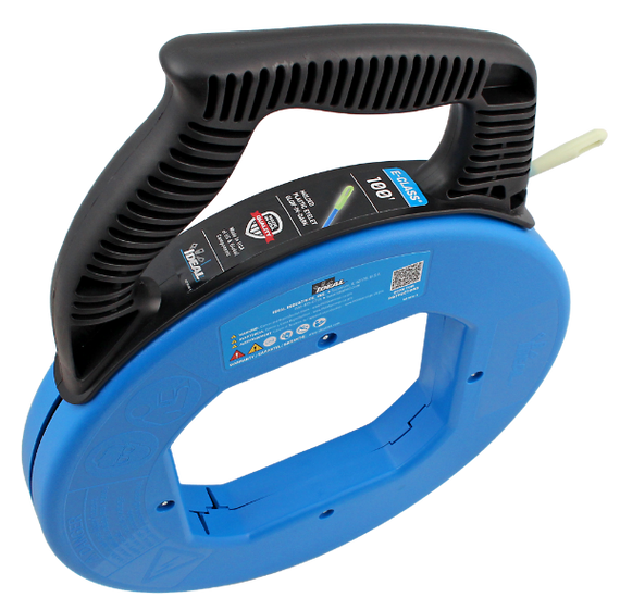 IDEAL INDUSTRIES 60m E-Class Glow-in-the-Dark Fiberglass Fish Tape with Tuff-Grip Pro Case