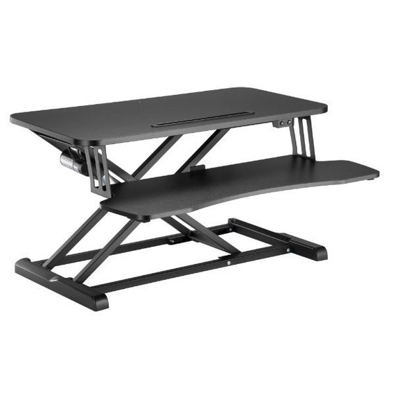 BRATECK Electric Sit-Stand Desktop Workstation with Keyboard Tray, Height Adjustable 156-480mm, 800x400mm Surface, 20kg Capacity, Black