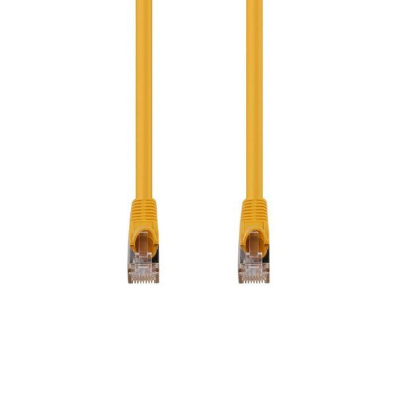 DYNAMIX 0.75m Cat6A S/FTP Yellow Slimline Shielded 10G Patch Lead. 26AWG (Cat6 Augmented) 500MHz with Gold Plate Connectors.