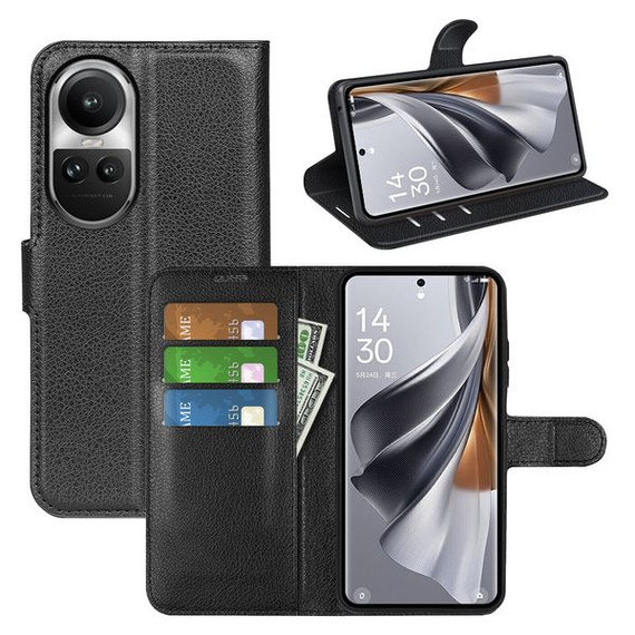 Oppo Reno 10 5G Pu Wallet Case [Black]