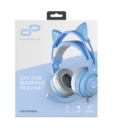 PowerPlay Cat RGB Gaming Headset (Blue)