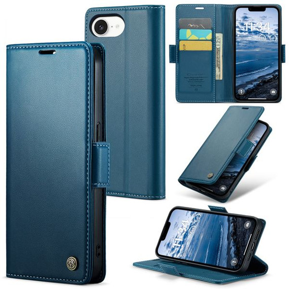 Apple iPhone 16E Pu Wallet Case [Navy]