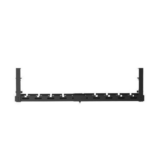 BRATECK Extendable Clamp-On Under Desk Cable Management Tray. Clamp Mounting, Open Architecture, Extendable, Multiple Cable Slots, Easy Assembly, Weight Cap 5Kgs, Matte Black.