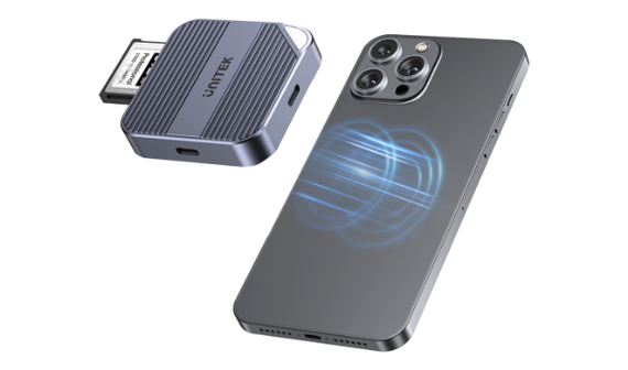 UNITEK MagSafe Magnetic CF Express Reader Enclosure for iPhone 16/15 Supports USB-C 10Gbps USB3.2 GEN2, Plug & Play, Direct Storage of ProRes Video, Supports Fast Charge, Space Grey.