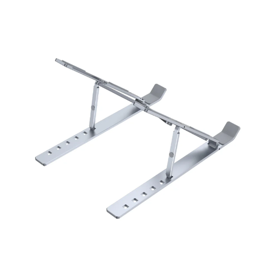 UNITEK Adjustable & Foldable Laptop Stand. Creates a Comfortable Angle, Helps Ventilation & Cooling, 6 Adjustable Levels of Tilt, Aluminium-Alloy, Size: 240x164x4mm, Silver.