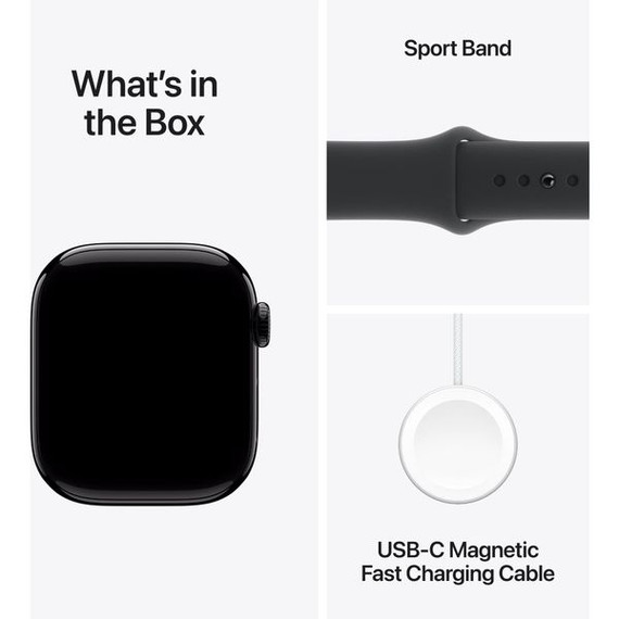 Apple Watch Series 10 GPS + Cellular, 46mm Aluminum Case [ Black Sport Band M/L - Jet Black ]
