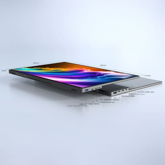 MINIX SF16T sRGB Portable Touch Screen Monitor. Projected Capacitive with 10-point Multi-touch Screen. Supports Windows 10/11, macOS, iPad OS, Android, Switch