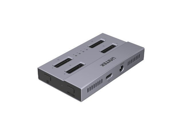 UNITEK 4-Bay M.2 SSD USB4 Docking Station. Supports M Key/M+B Key for Multiple M.2 Sizes in PCIe 4.0 x 4, 40Gbps Ultrafast Data Transfer, 1-to-3 One Key Offline Clone. Space Grey