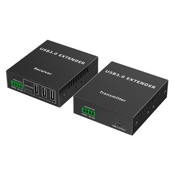 LENKENG 4-Port USB-A 3.0 Extender Over Cat5e/6/7 Network Cable. Extend up to 90m (Cat6a). Easy Plug & Play. Includes Both Tx & Rx Units Rx Includes 4x USB-A, 1x RJ45 In Ports. Tx 1x USB-A, 1x RJ45 Out.