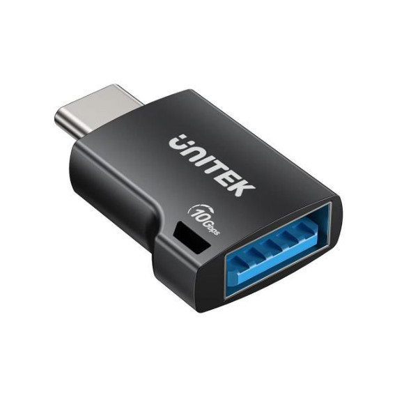 UNITEK 10Gbps USB-C to USB-A Adapter. Supports Data Sync & 2A Fast Charging, Plug & Play, Alloy casing, Built-in over heat Protection. Black