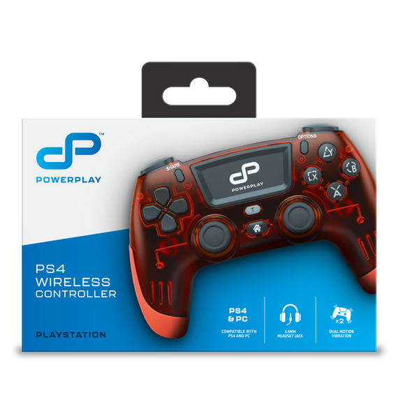 PowerPlay PS4 Wireless Controller (Translucent Red)
