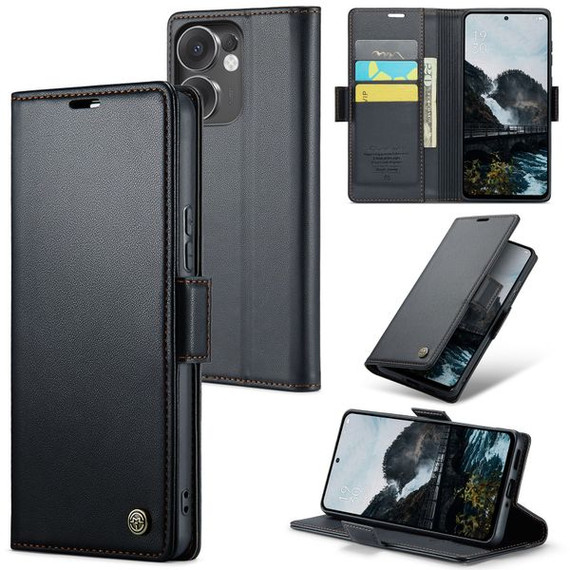 Oppo Reno 13 F 5G      Pu Wallet Case    [Black]