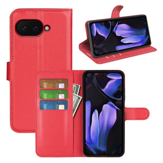 Google Pixel 9A      Pu Wallet Case    [Red]