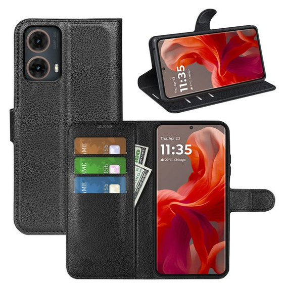 Moto G85      Pu Wallet Case    [Black]