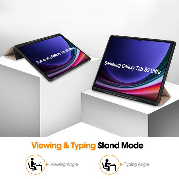 Samsung Galaxy Tab S10 Ultra X920    Tri-Fold Pu Case    [Rosegold]