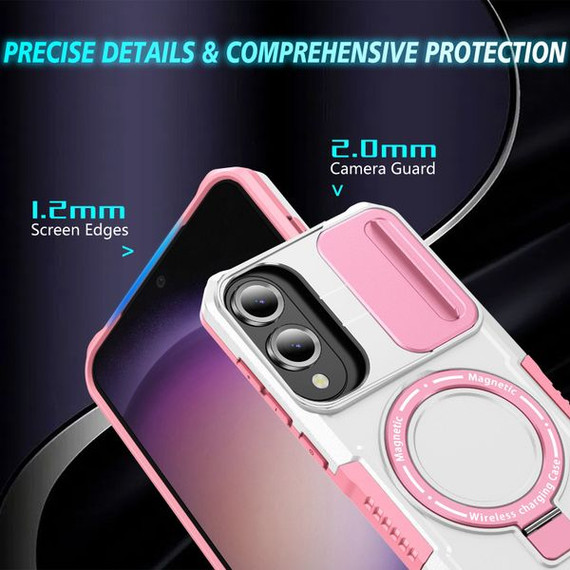 Samsung Galaxy S25 Edge      Magsafe Sliding Cover Case    [Pinkwhite]