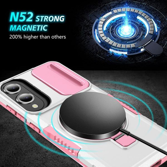 Samsung Galaxy S25 Edge      Magsafe Sliding Cover Case    [Pinkwhite]