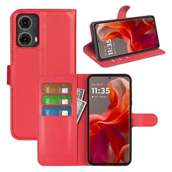 Moto G85      Pu Wallet Case    [Red]