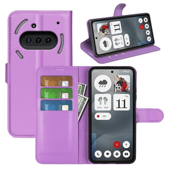 Nothing Phone (3A) Pu Wallet Case [ Purple ]