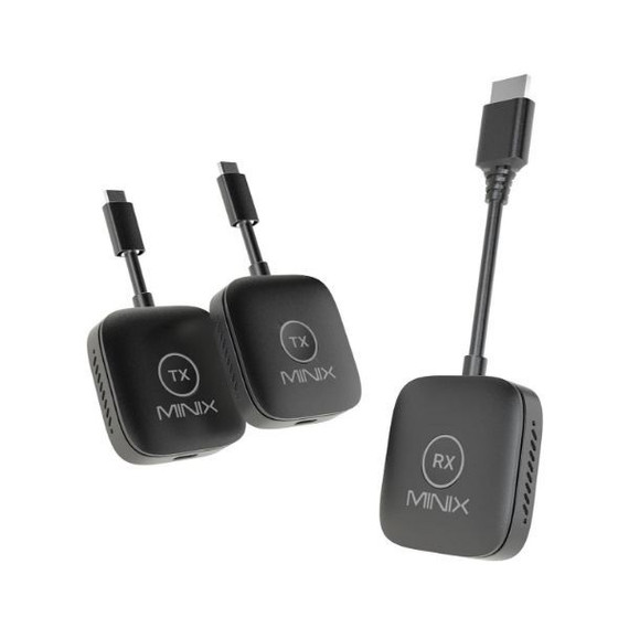 MINIX B21 1080P Dual USB-C to HDMI Wireless Extender up to 50m. Flexible Display Options, Mirror or Extend Mode. Plug-and-play.  