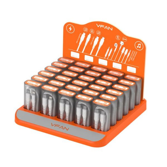 Vipfan D8 USB Cable Retail Set Pack with USB C to Lightning x 15, USB C to USB C x 15 (D8)