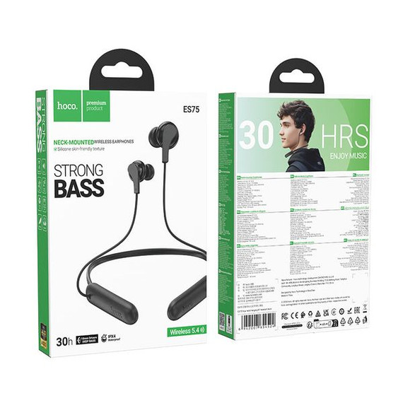 Hoco Sports Bluetooth Earphone w/ Strong Bass, 30 Hours, IPX4 Waterproofing (ES75)