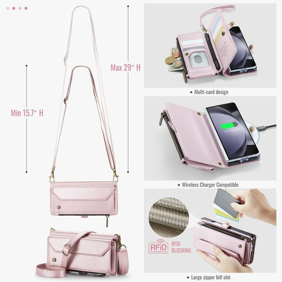 Samsung Galaxy Z Fold 5      Crossbody Wallet    [Pink]