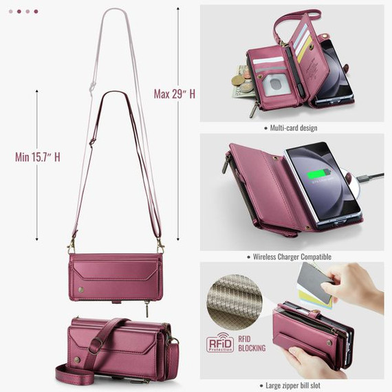 Samsung Galaxy Z Fold 5      Crossbody Wallet    [Maroon]